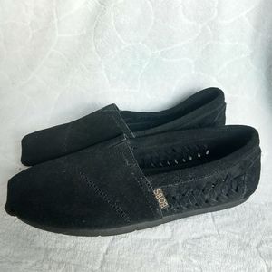 Bobs Black Leather Slip On